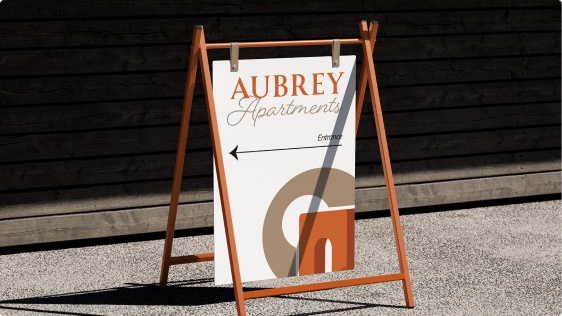Aubrey Apartments wayfinding sign